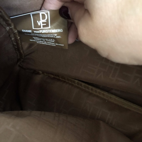 DVF Brown Multi-tone Faux Suede Overnight Bag - Picture 11 of 15